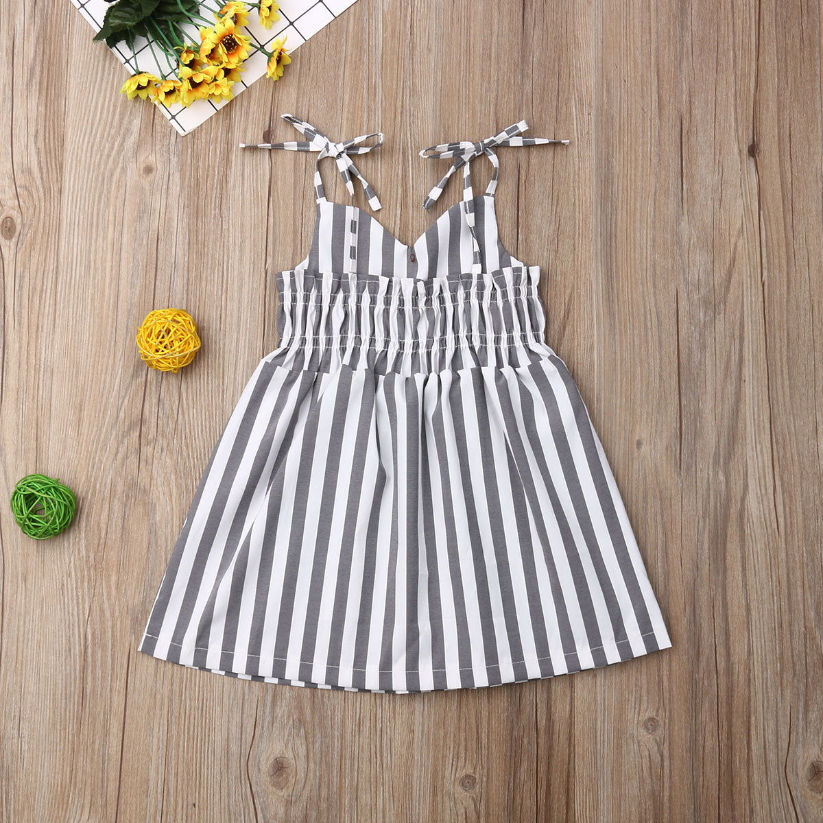 Girls Sleeveless Striped Sundress