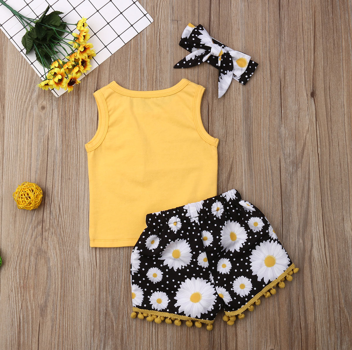 Toddler Kids Floral Tops T-Shirt Short Pants Outfit